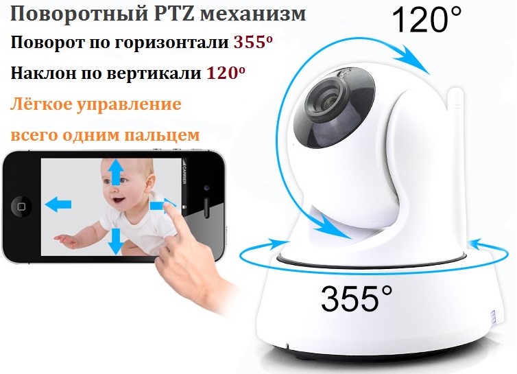 Купить поворотню PTZ WiFi камеру видеонаблюдения