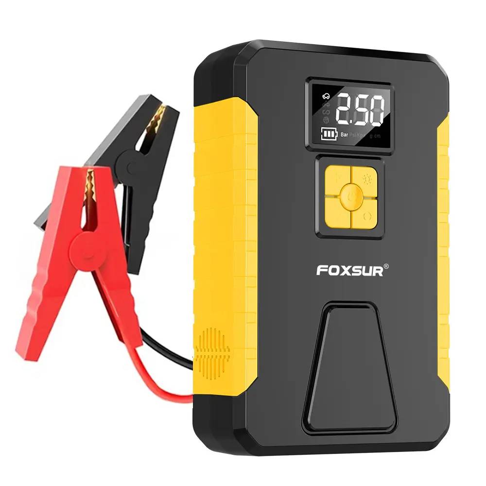 Пусковое устройство Foxsur FJS950 (800A, 26800 mAh) + компрессор