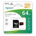 Карта памяти Apacer microSDXC 64Gb class 10 (+adapter SD)