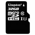 Карта пам'яті Kingston microSDHC 32Gb Class 10 (+adapter SD)