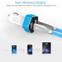 Автомобільний зарядний Meidi Dual USB Smart LED