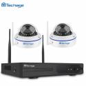 Купить Комплект WiFi видеонаблюдения Techage 2CH 720P (K2H-1MP-IP) по низкой цене