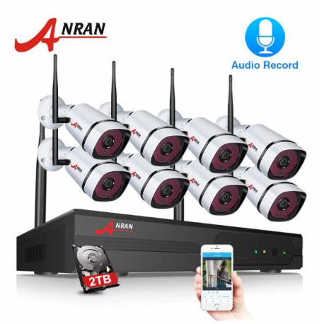 Комплект WiFi видеонаблюдения Anran 8сh 1080P (K08W2-S360)