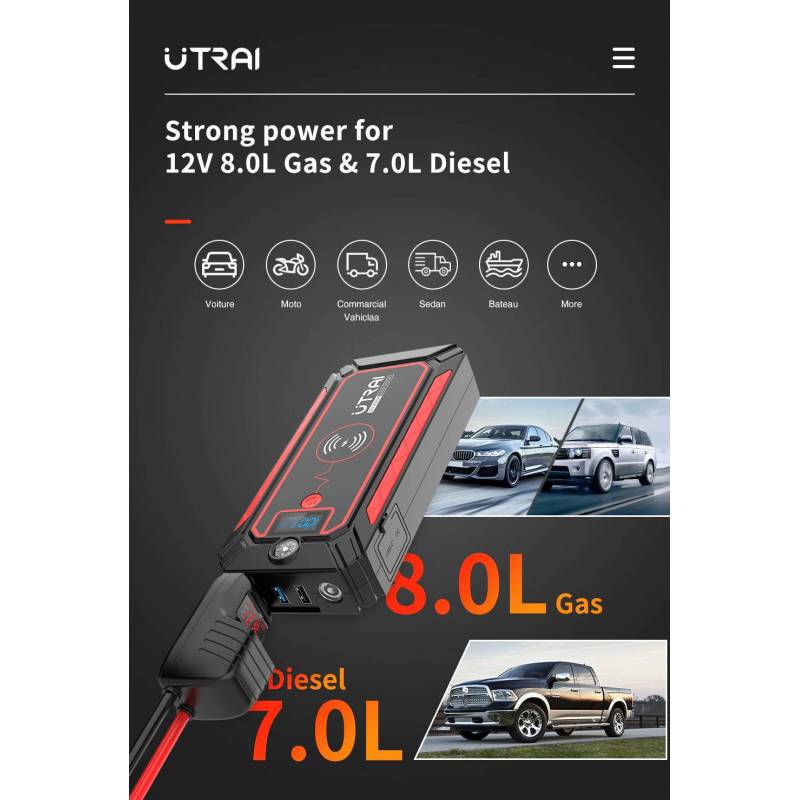 Бустер (пусковое устройство) UTRAI Jstar 8 3000А 12В 20000 мАч купить  недорого в Украине в интернет магазине - TechnoMarket