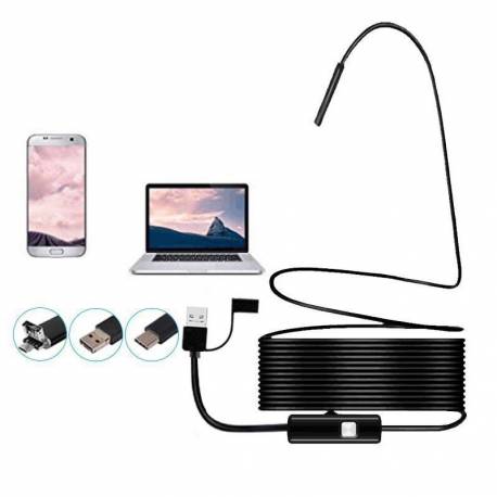 Жорсткий ендоскоп 3в1 Android-OTG для смартфона [5 метрів]