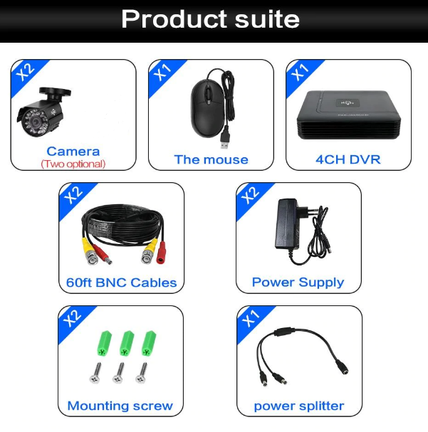 Комплект видеонаблюдения Hiseeu 2ch AHD-2MP 1080P купить