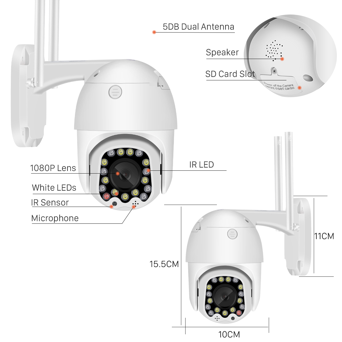 поворотна WiFi камера відеоспостереження Besder P17B (2Mp, PTZ, IP) купити